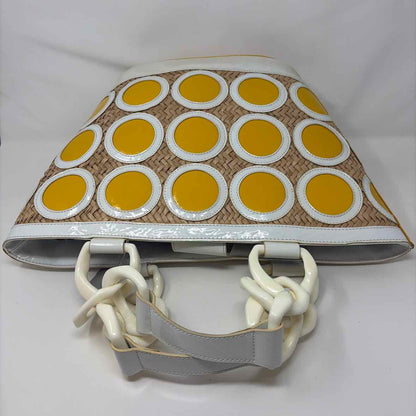 Pre-Owned Pa- Tou-Tou Yellow Multi Woven Handbag