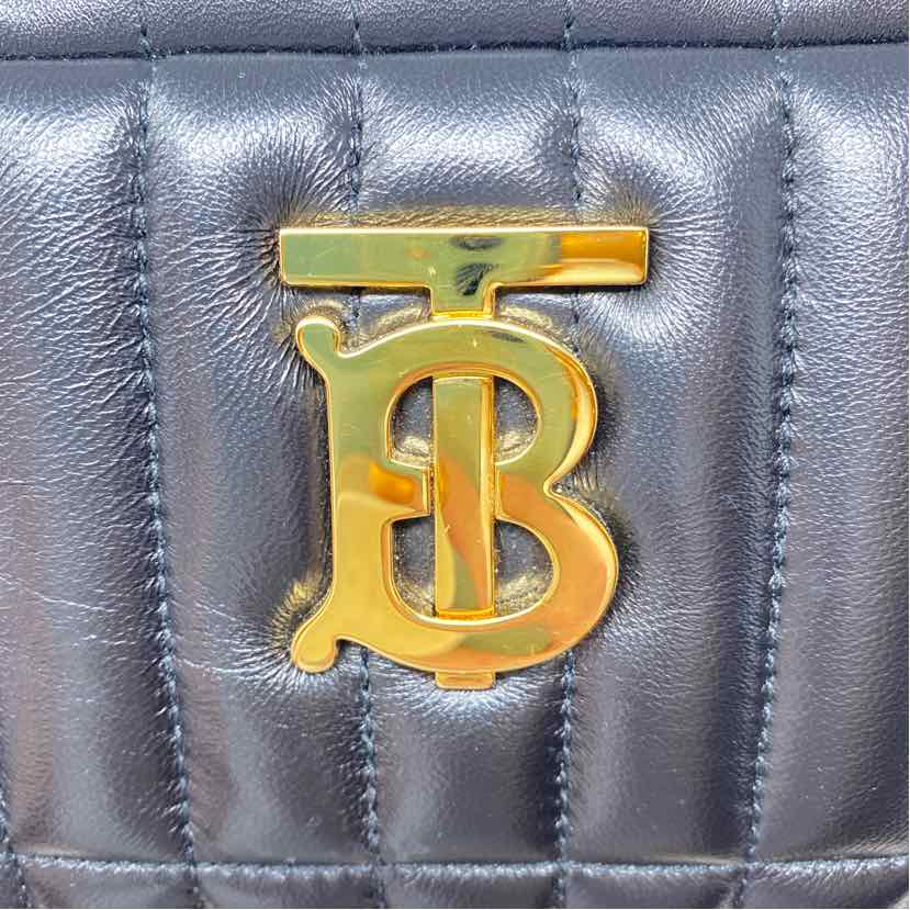 Pre-Owned Burberry Black Leather Designer Handbag