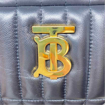 Pre-Owned Burberry Black Leather Designer Handbag