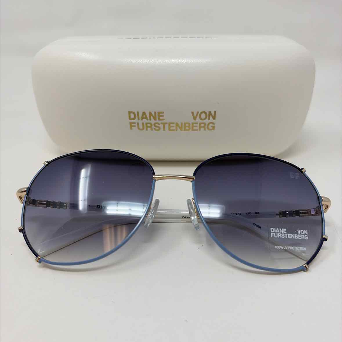Pre-Owned Diane Von Furstenberg Blue/White Sunglasses