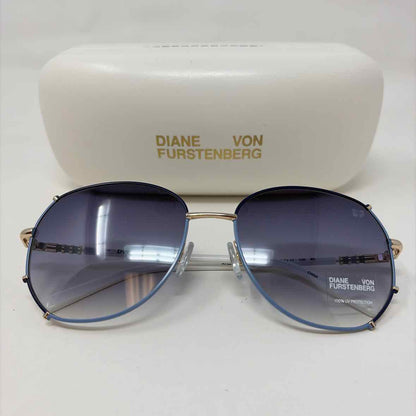 Pre-Owned Diane Von Furstenberg Blue/White Sunglasses