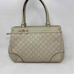 Pre-Owned Gucci Cream Leather Designer Handbag