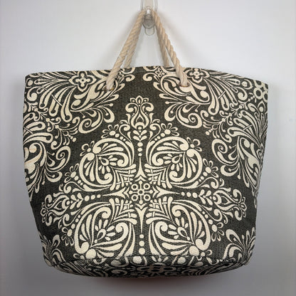 Pre-Owned Boutique Green Print Woven Handbag