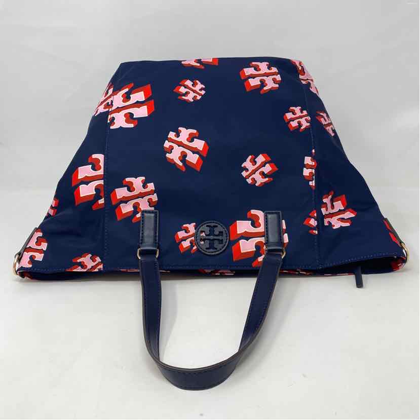 Pre-Owned Tory Burch Blue Multi Nylon Handbag