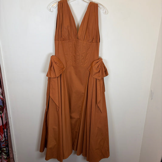 Pre-Owned Size M Boutique Burnt Orange Casual Dress