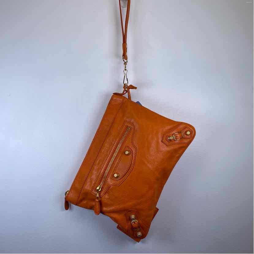 Pre-Owned Balenciaga Orange Leather Designer Handbag