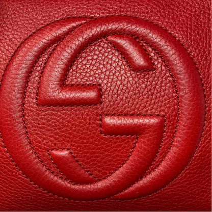 Pre-Owned Gucci Red Leather Designer Handbag