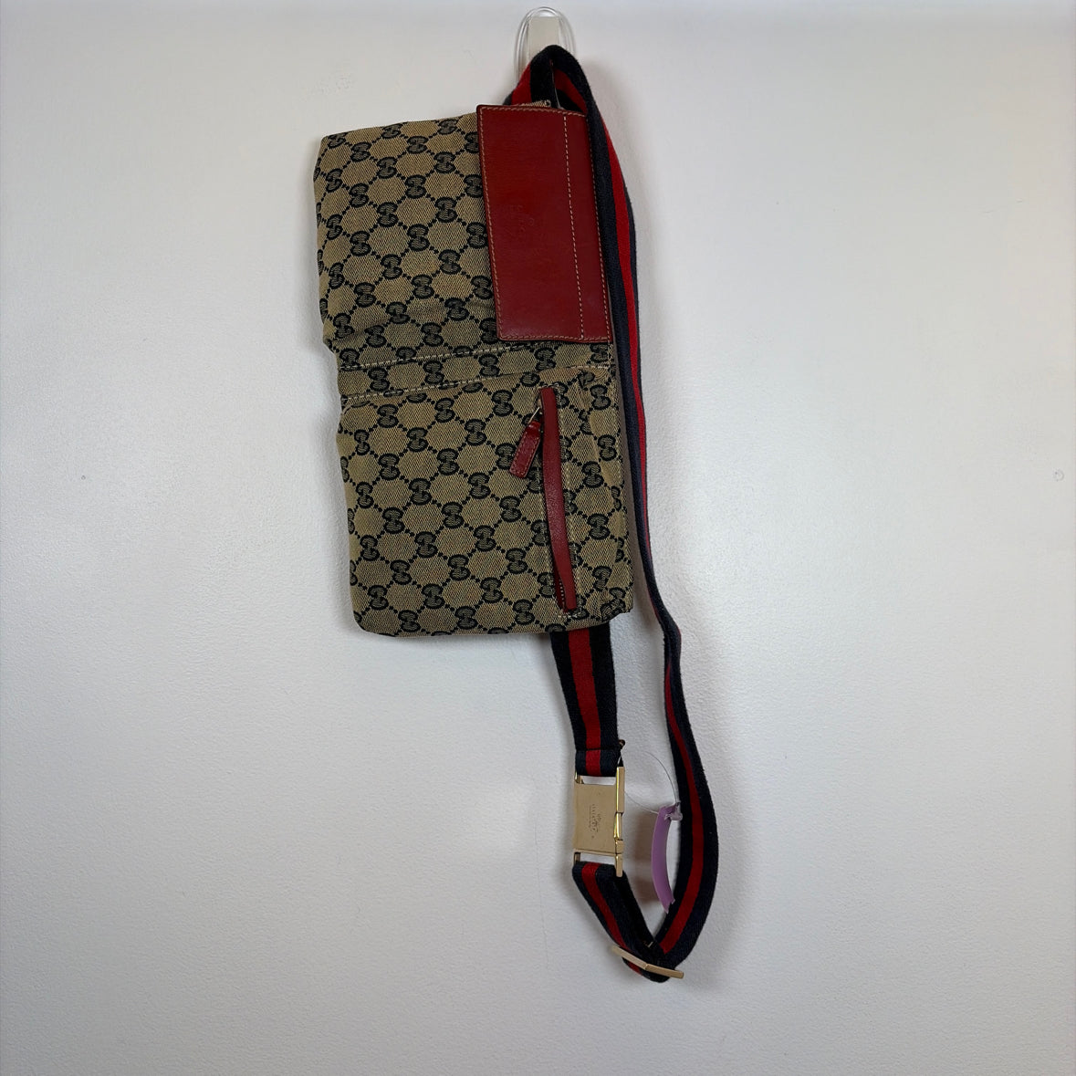 Pre-Owned Gucci Navy Canvas Designer Handbag