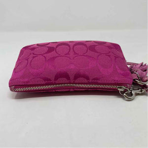 Pre-Owned Coach Hot Pink Canvas Wristlet