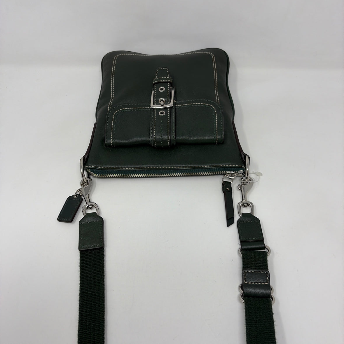 Pre-Owned Coach Green Leather Handbag