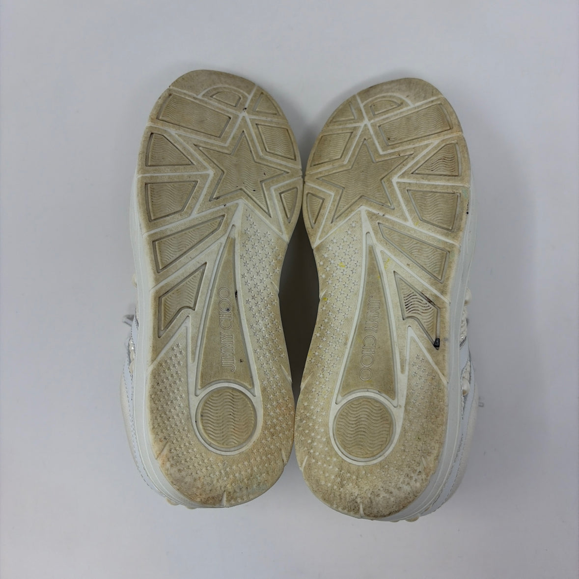 Pre-Owned Jimmy Choo White Pearls Shoe Size 7.5 Designer Shoes