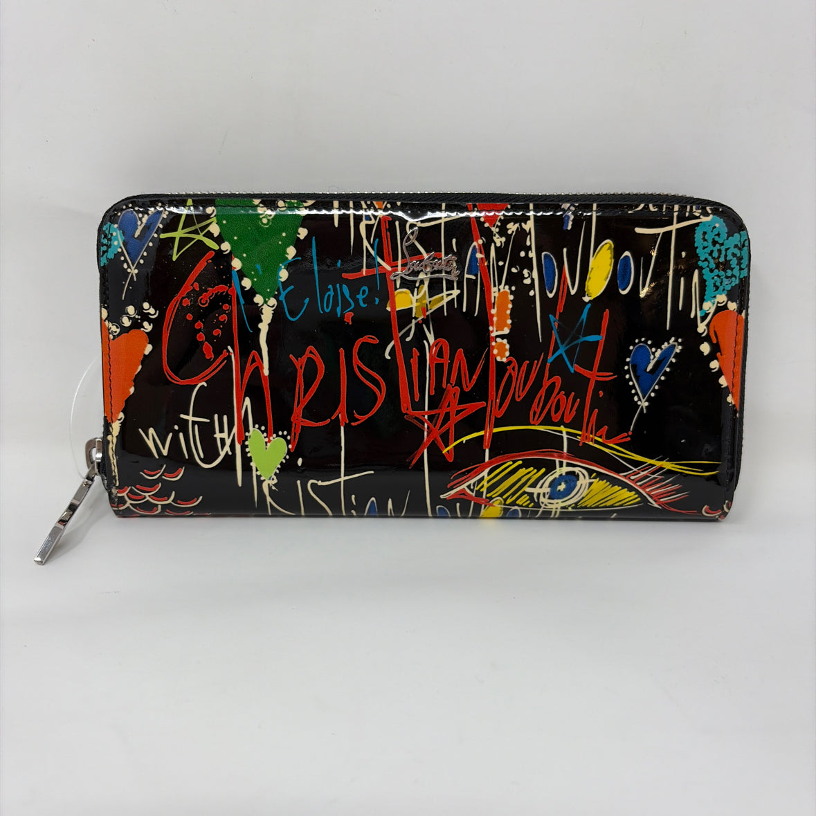 Pre-Owned Christian Louboutin Black Patent Designer Wallet