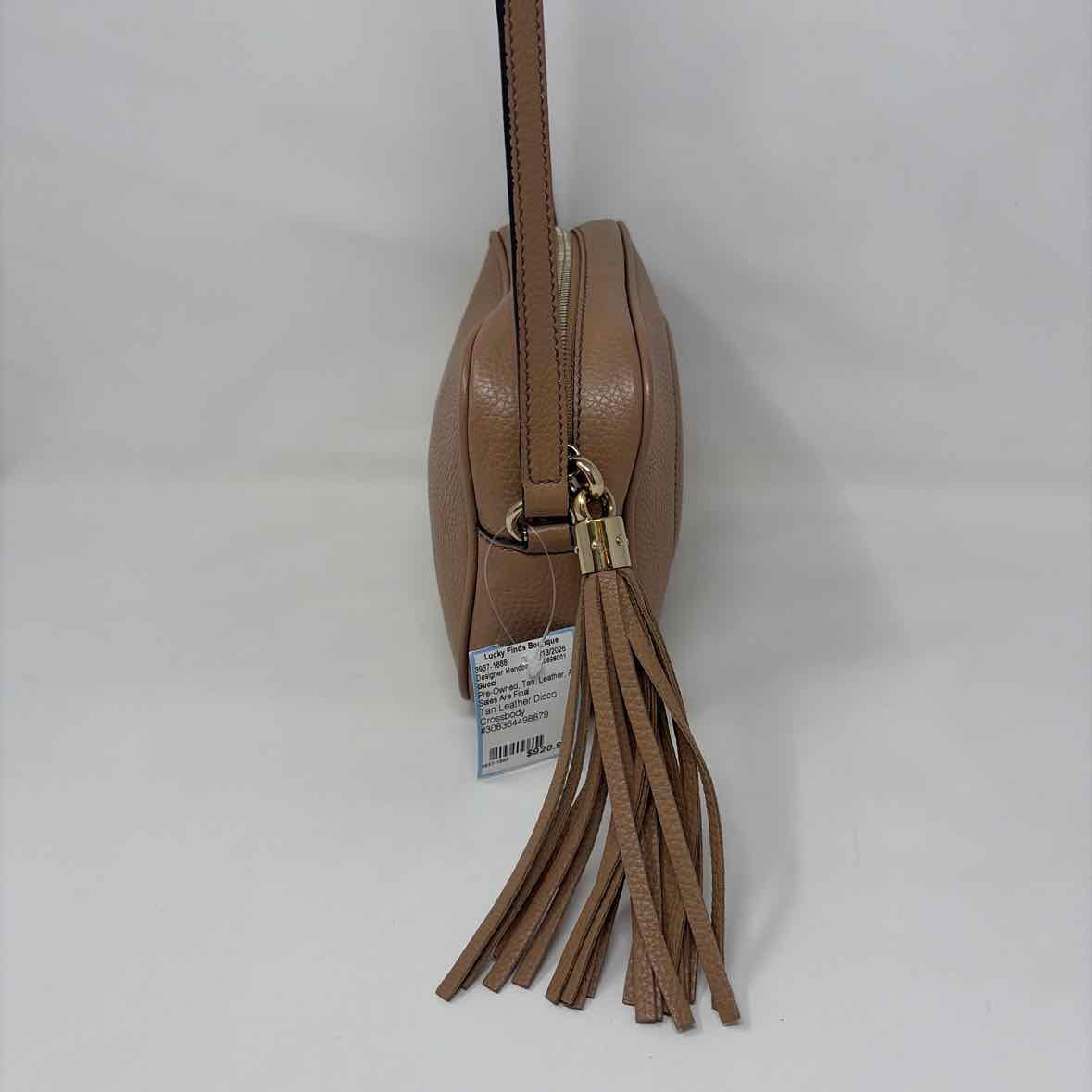 Pre-Owned Gucci Tan Leather Designer Handbag