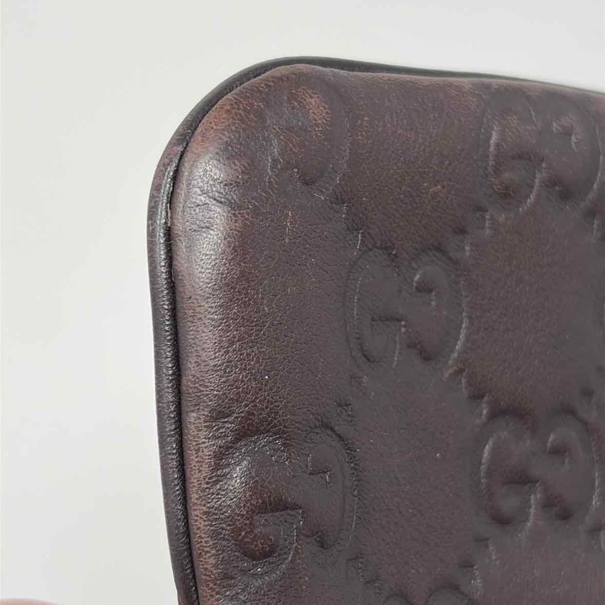 Pre-Owned Gucci Brown Leather Designer Handbag
