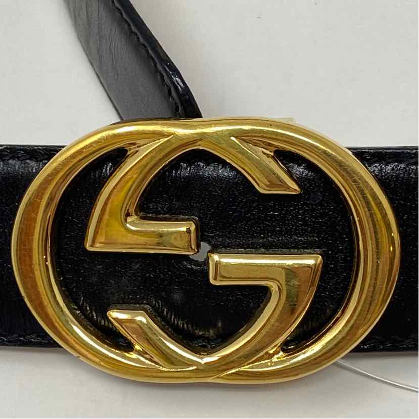 Pre-Owned Gucci Black/Brown Leather Designer Belt