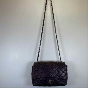 Pre-Owned Chanel Purple Lambskin Designer Handbag