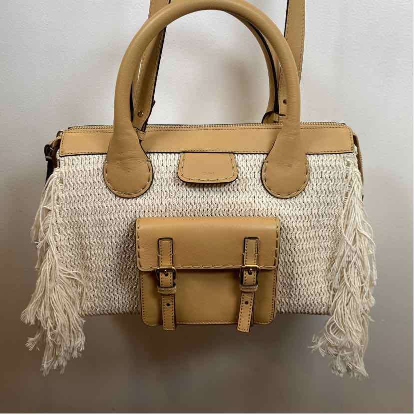 Pre-Owned Chloe Beige Knit Designer Handbag