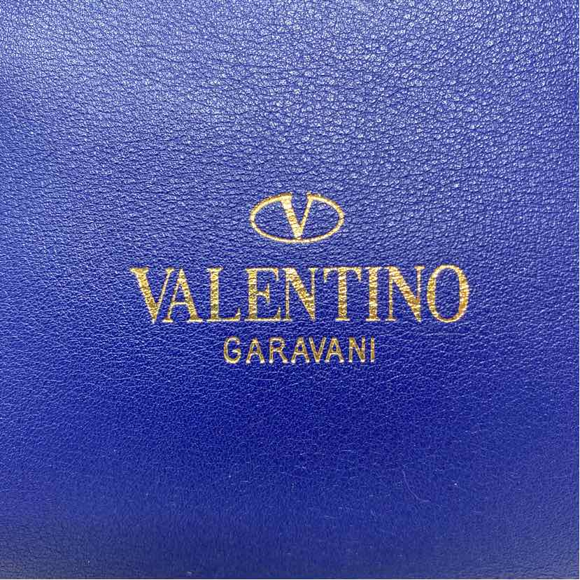 Pre-Owned Valentino Blue Leather Designer Handbag
