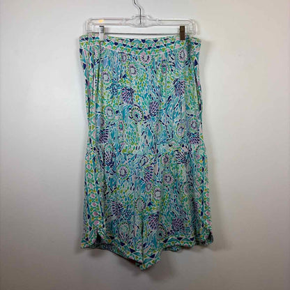 Pre-Owned Size XL Lilly Pulitzer Green Print Romper