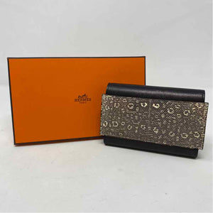 Pre-Owned Hermes Navy Leather Designer Wallet