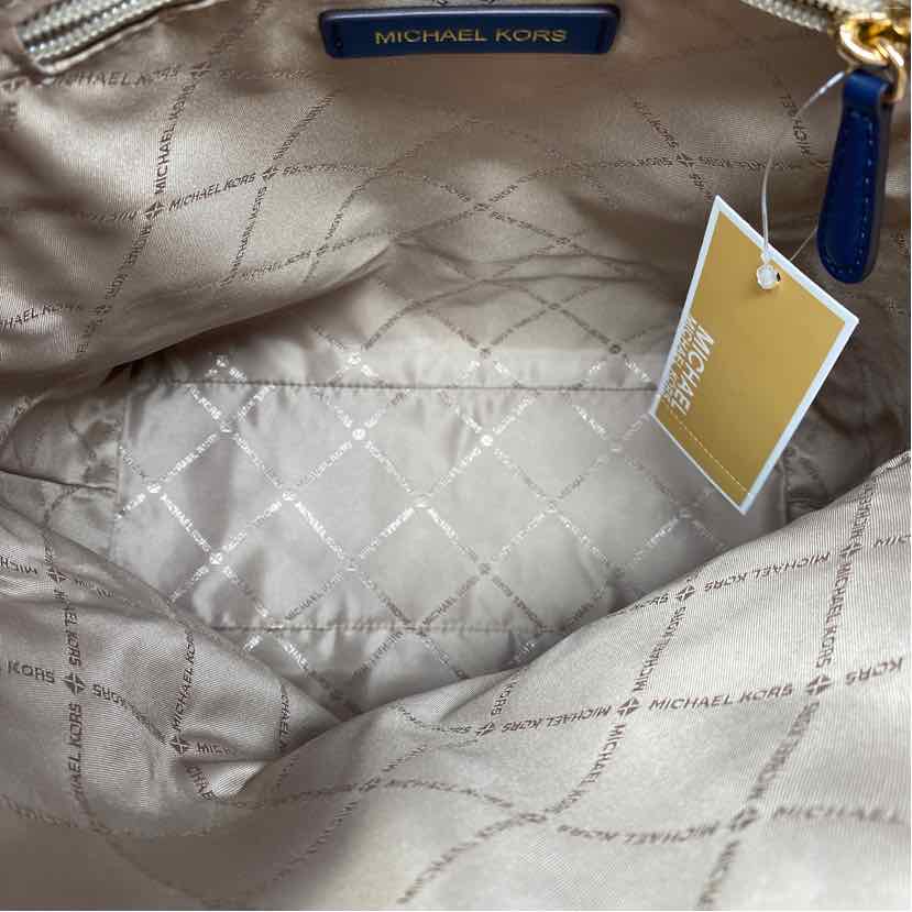 Pre-Owned Michael Kors Blue Coated Canvas Handbag