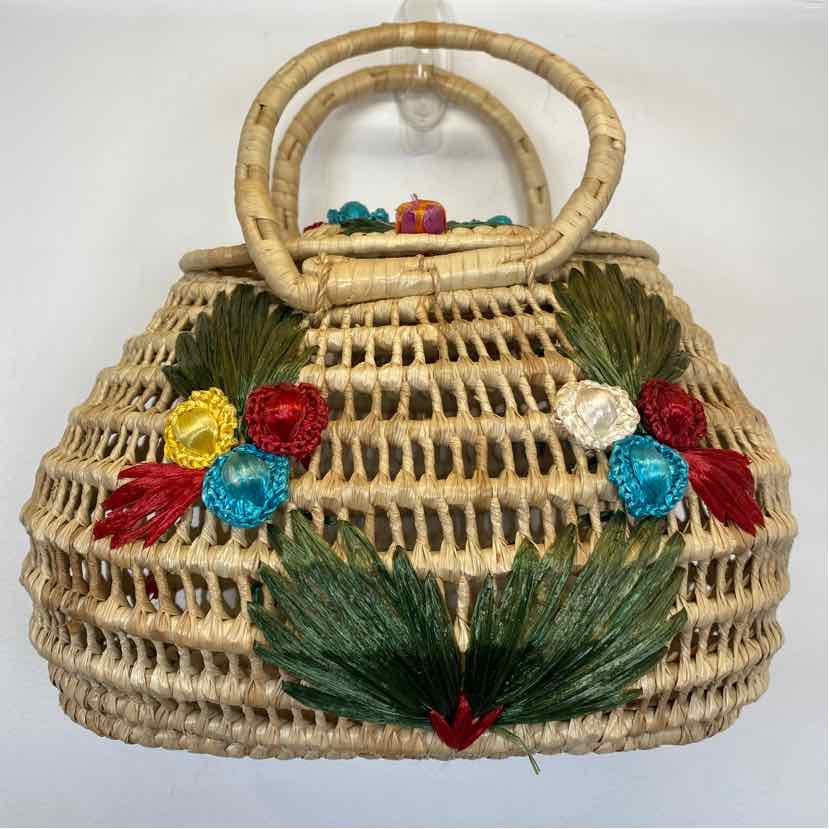 Pre-Owned Boutique Beige Wicker Handbag