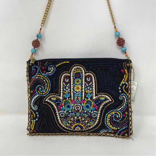 Pre-Owned Mary Frances Black Multi Beaded Handbag