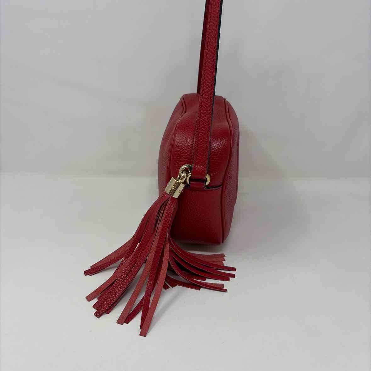 Pre-Owned Gucci Red Leather Designer Handbag