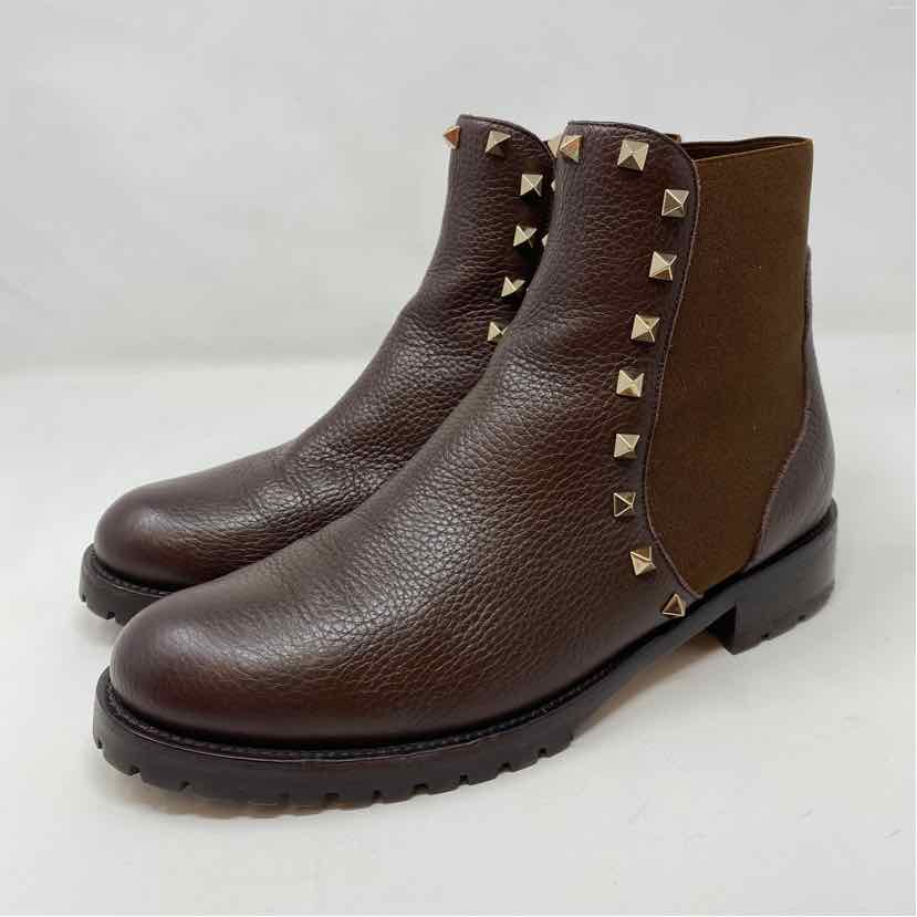 Pre-Owned Valentino Brown Leather Shoe Size 8.5 Designer Shoes