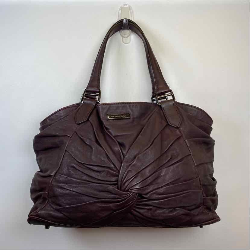 Pre-Owned Burberry Plum Leather Designer Handbag