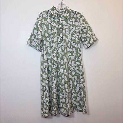 Pre-Owned Size XS Chico's Green Print Casual Dress
