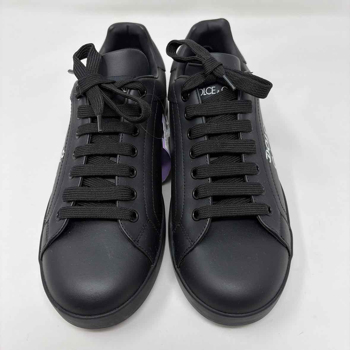 Pre-Owned Dolce & Gabbana Black Leather Shoe Size 7.5 Designer Shoes