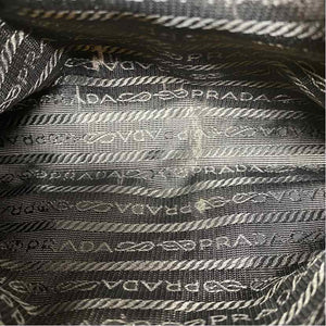 Pre-Owned Prada Gold Fabric Designer Handbag