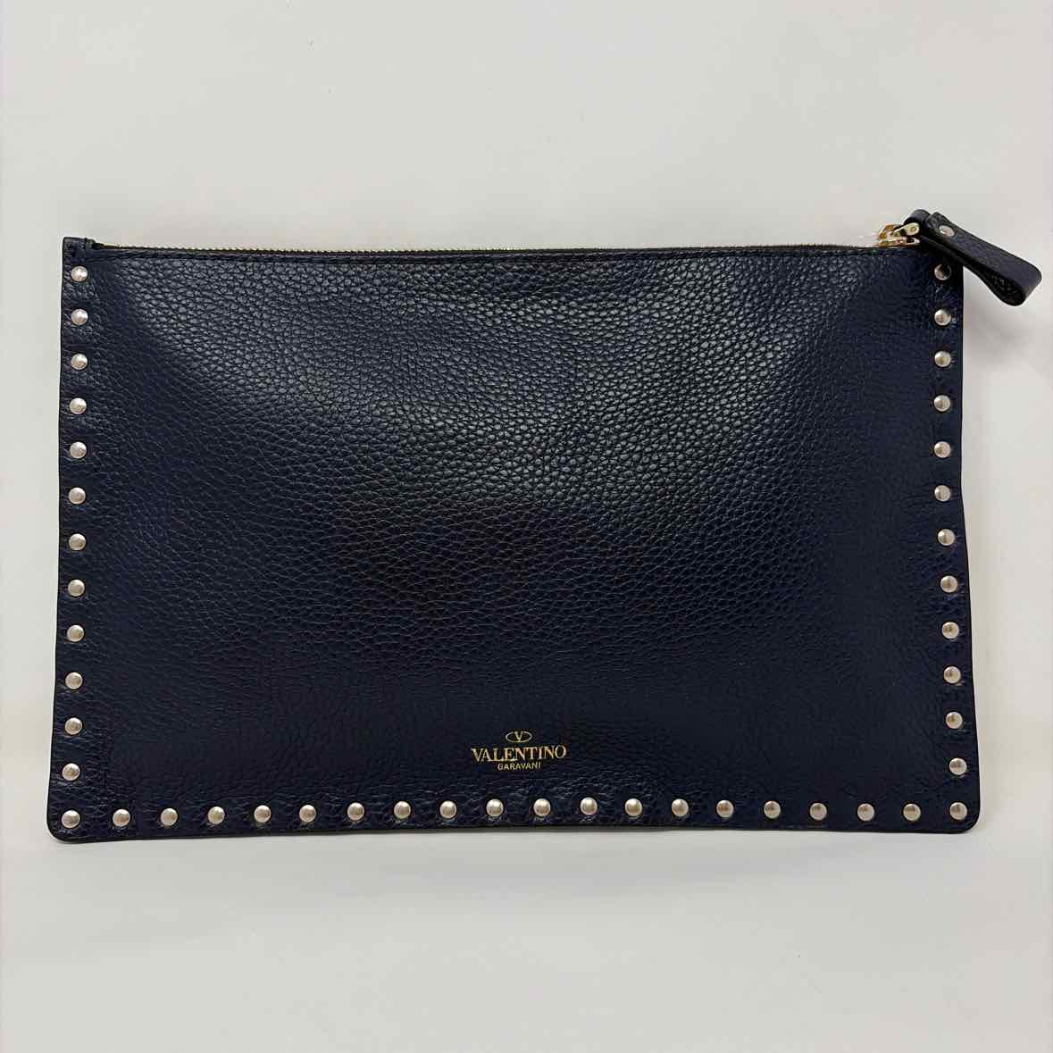 Pre-Owned Valentino Navy Leather Designer Handbag