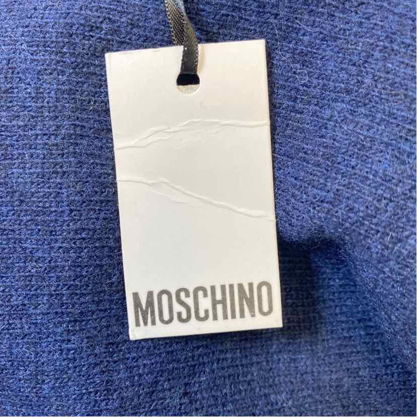 Pre-Owned Moschino Navy/Black Wool Designer Scarf