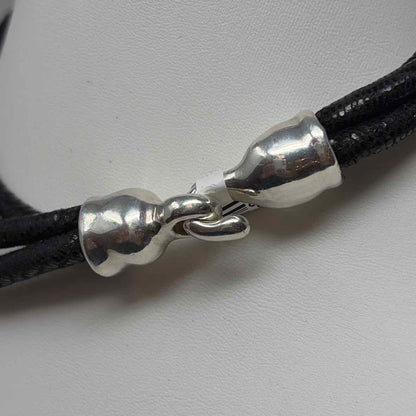 Pre-Owned Simon Sebbag Designs Black/Silver Rope Necklace