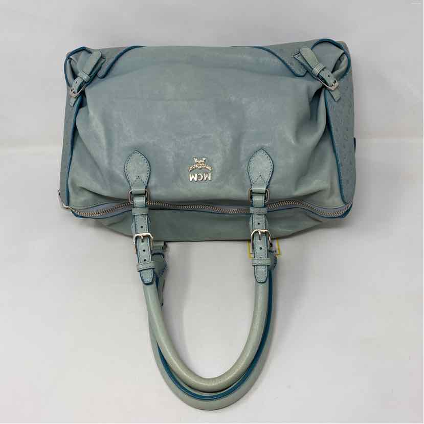 Pre-Owned MCM Turquoise Leather Designer Handbag