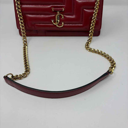 Pre-Owned Jimmy Choo Red Leather Designer Handbag