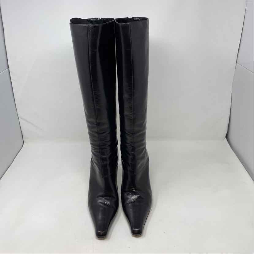 Pre-Owned Jimmy Choo Black Leather Shoe Size 9.5 Designer Shoes