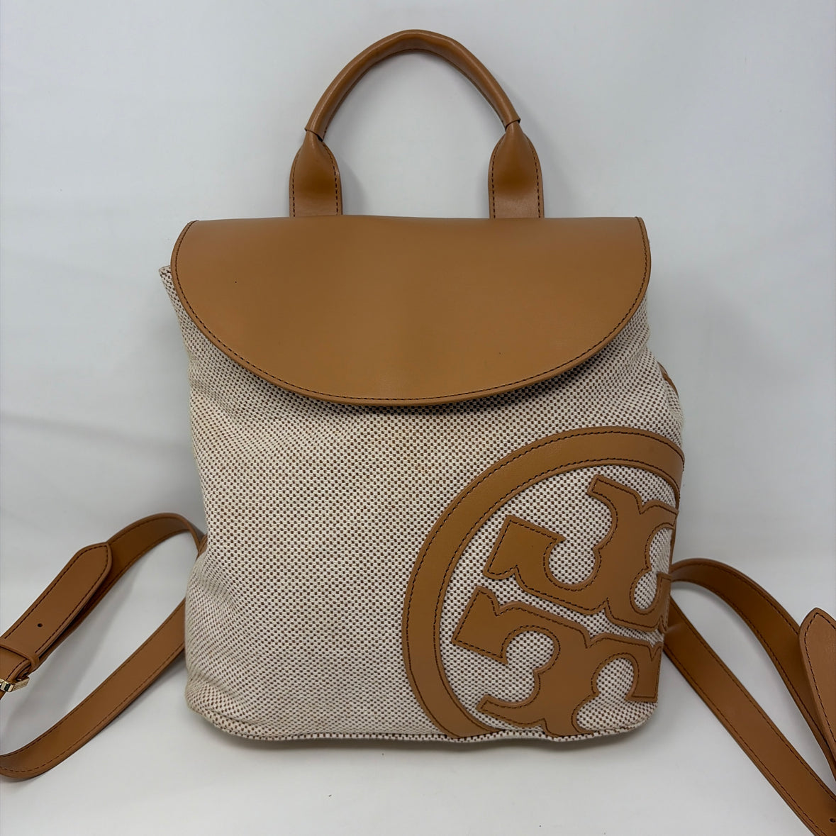 Pre-Owned Tory Burch Tan Canvas Handbag