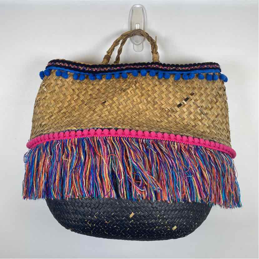 Pre-Owned Don't Stop Beaching Straw Straw Handbag