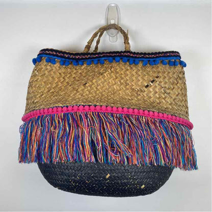 Pre-Owned Don't Stop Beaching Straw Straw Handbag