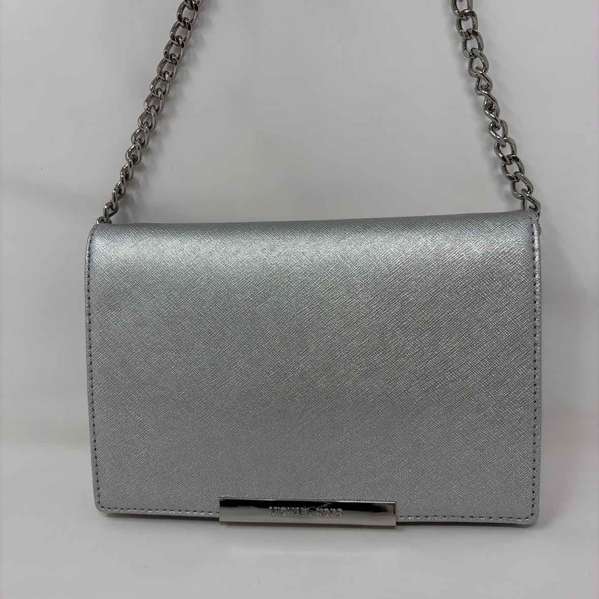 Pre-Owned Michael Kors Silver Coated Canvas Handbag