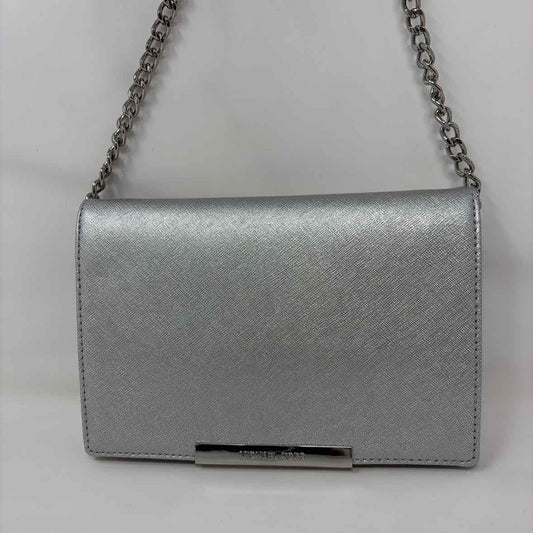 Pre-Owned Michael Kors Silver Coated Canvas Handbag