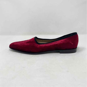 Pre-Owned Ferragamo Burgundy Velor Shoe Size 8.5 Designer Shoes