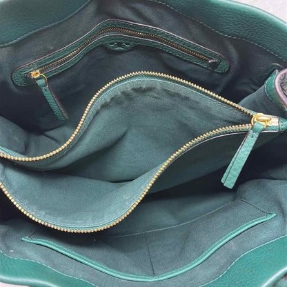 Pre-Owned Tory Burch Green Leather Handbag