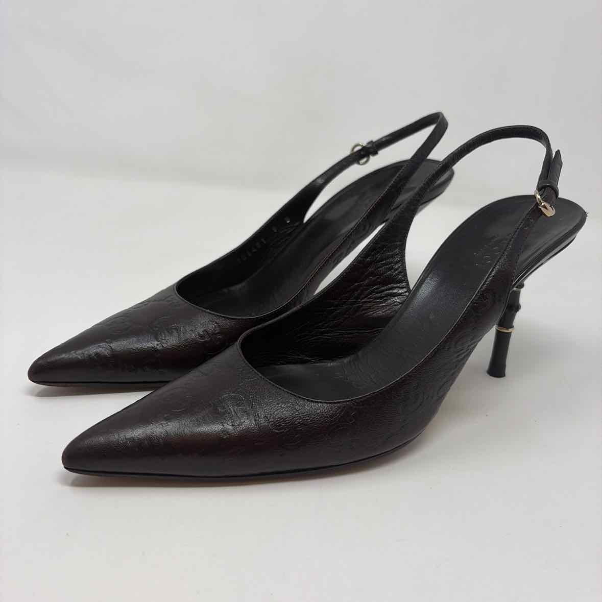 Pre-Owned Gucci Brown Leather Shoe Size 8 Designer Shoes