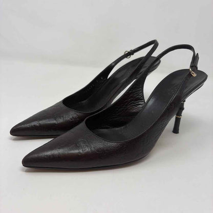 Pre-Owned Gucci Brown Leather Shoe Size 8 Designer Shoes