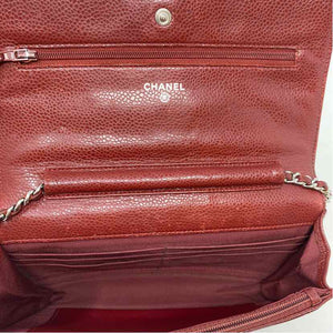 Pre-Owned Chanel Burgundy Leather Designer Handbag