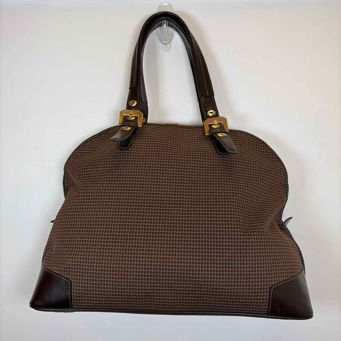 Pre-Owned Adrienne Vittadini Brown Print Fabric Handbag